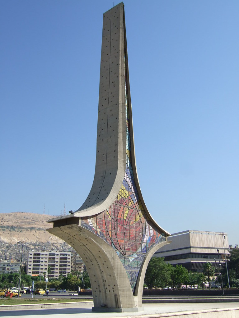 Sword monument at Syrian national opera house, Damascus Flickr