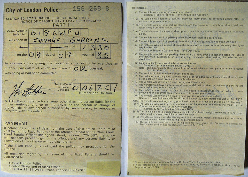 City of London Police Fixed Penalty Notice David Wright Flickr