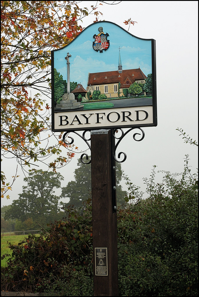 Bayford village sign With the coat of arms of the Baker fa… Steve