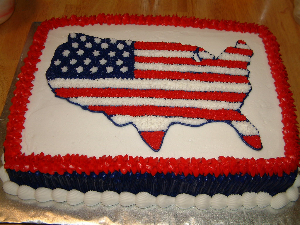 USA Flag Cake 072204.jpg laurascakesny Flickr
