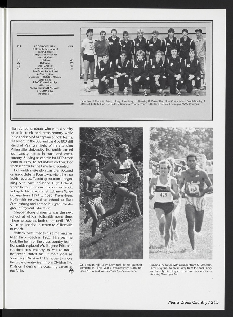 1987 Yearbook, XC page 213 Millersville Cross Country and Track