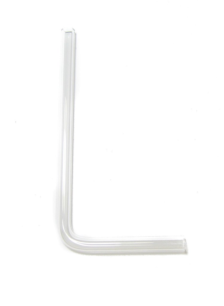 L shaped delivery tube chemistry borosilicate pyrex pipe laboratory