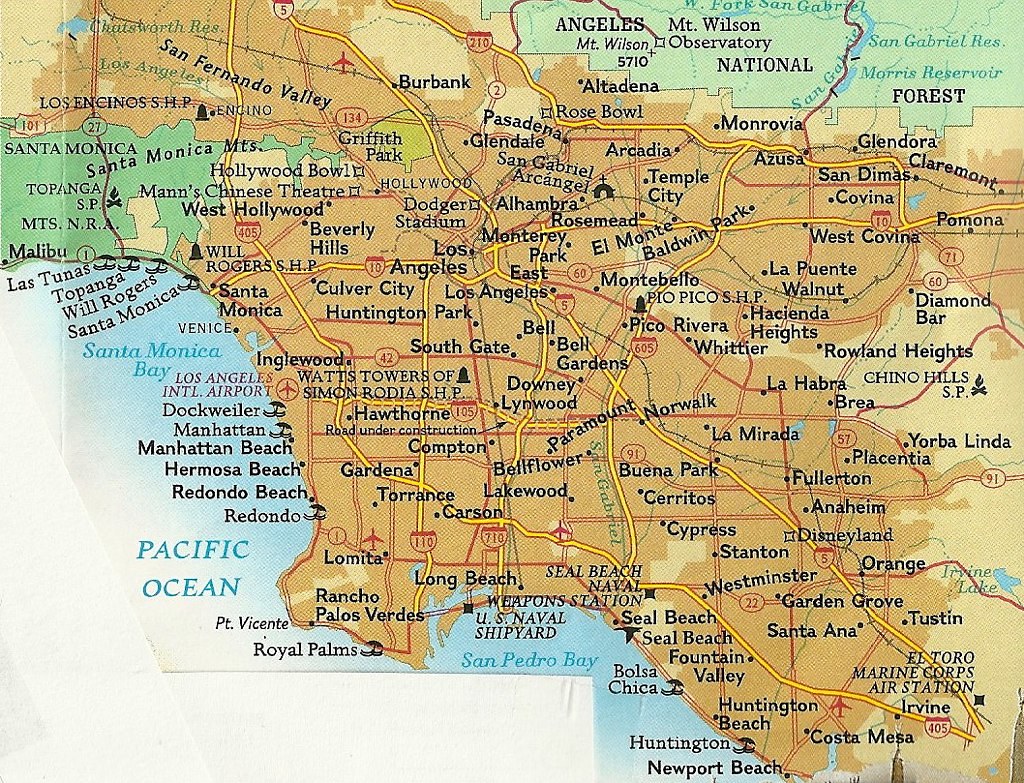 Los Angeles Valley Map Map of Los Angeles Area, 1993 This map of Los Angeles and &hellip; Flickr