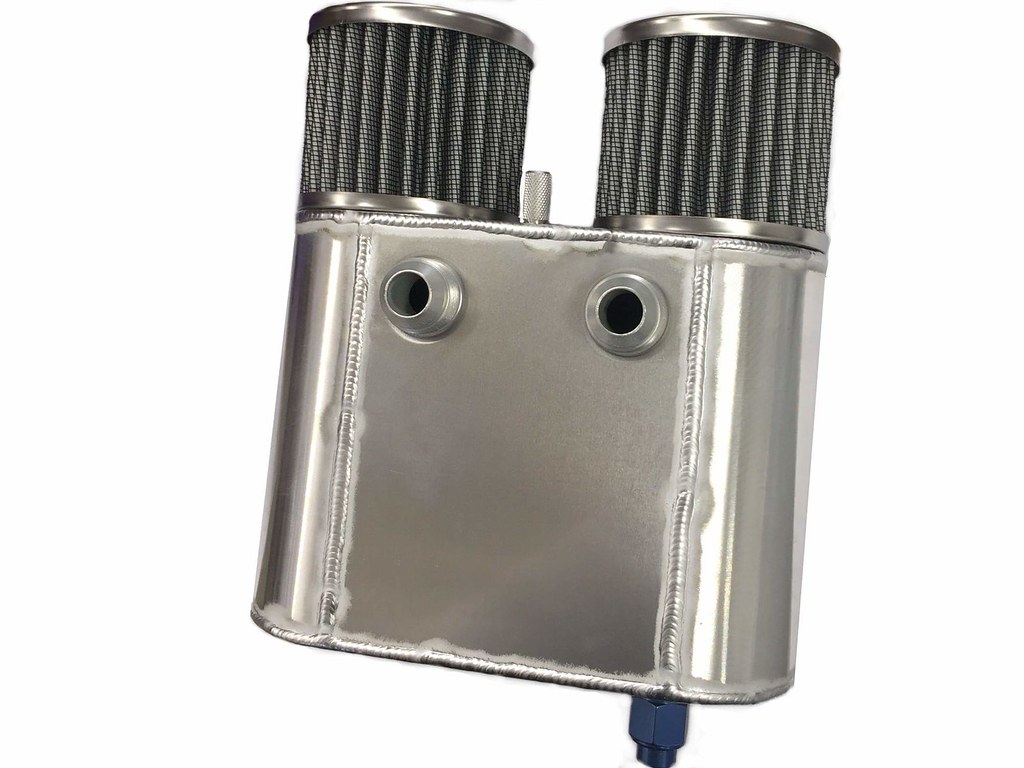 Neukin Aluminum Race Oil Catch Can Tank Reservoir Twin Breather Filters