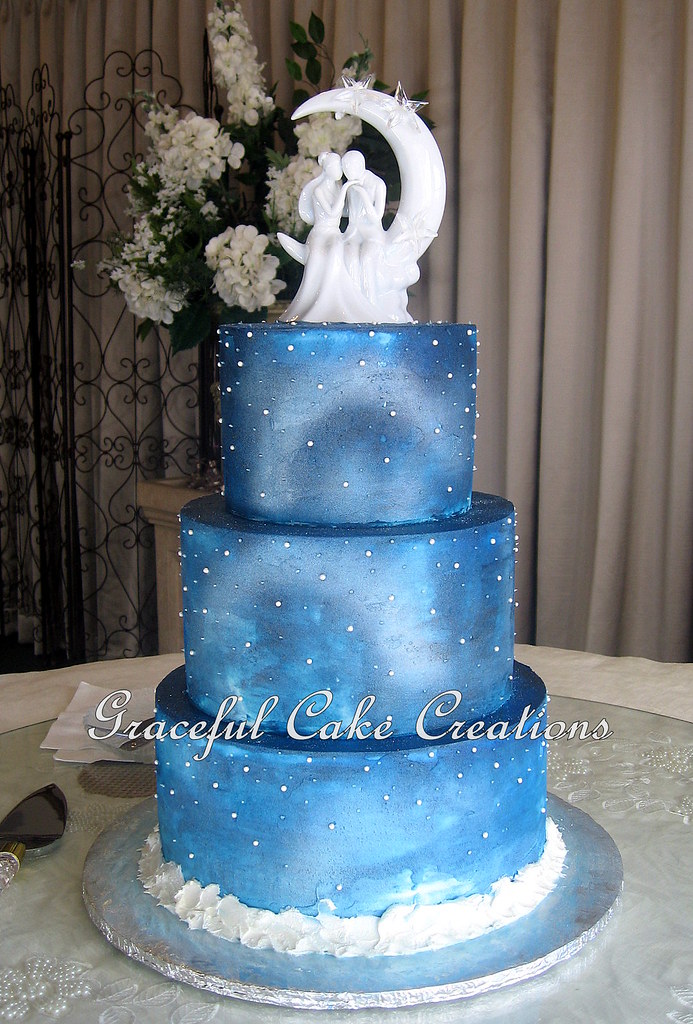 Elegant Starry Night Christmas Wedding Cake Grace Tari Flickr