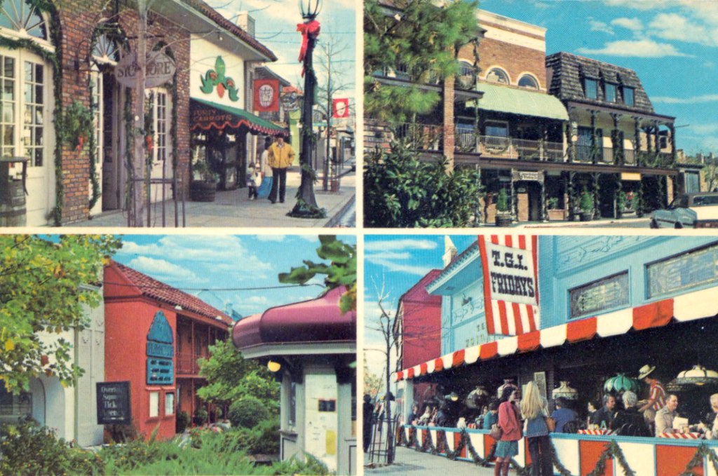 Overton Square, Memphis, Tennessee late 1970s postcard Sto… Flickr