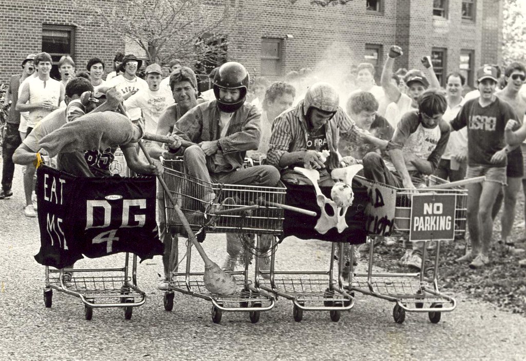 Davis Gary Hall shopping kart race in the quad at Texas A&… Flickr