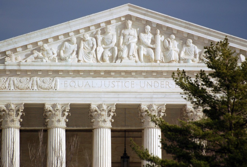 Equal Justice Motto on the US Supreme Court building Was… Flickr