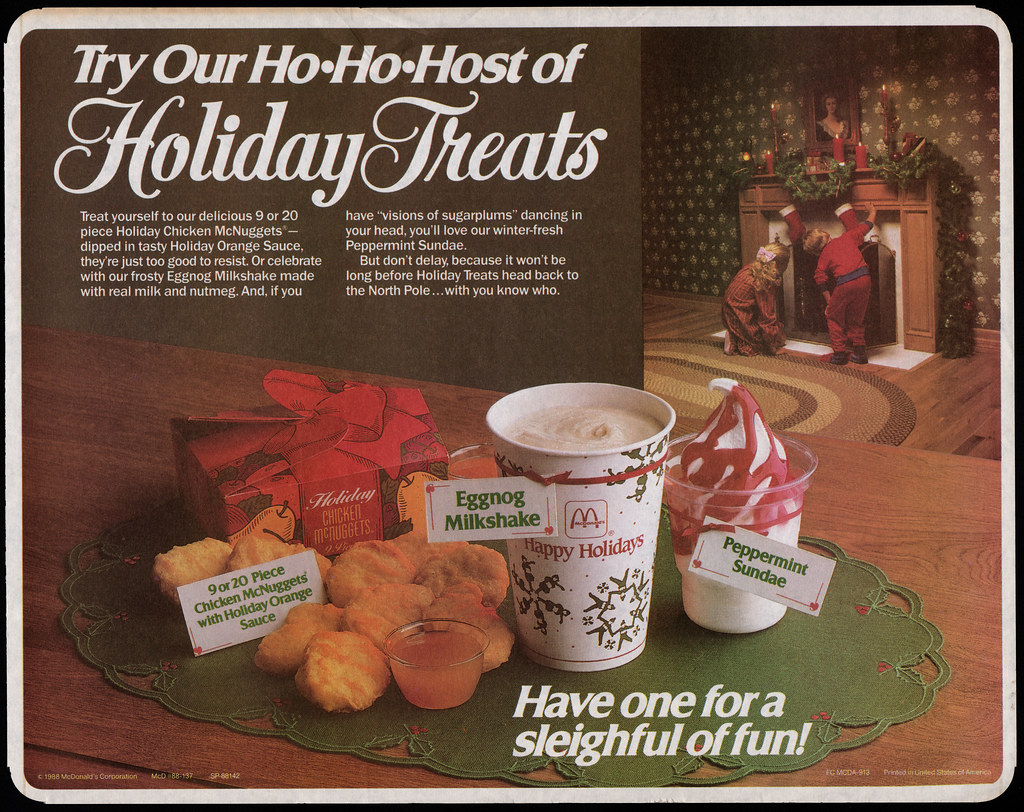 McDonalds Trayliner Placemat Ho Ho Holiday Treats 1988… Flickr