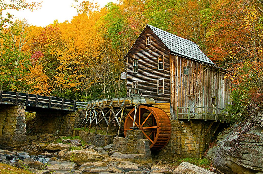 Glade Creek Grist Mill in Autumn This is the Glade Creek
