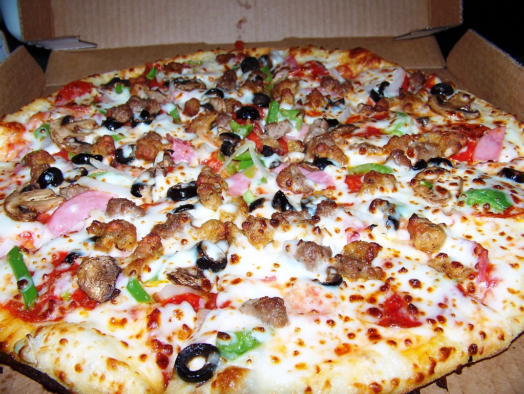 Supreme Pizza But at Domino's, this is called the Extravag… Thien