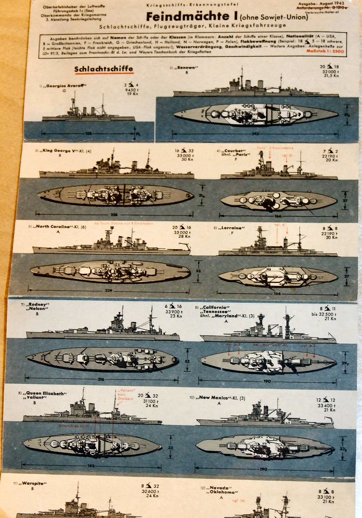 A German Card for identification of Allied WW2 warships Flickr