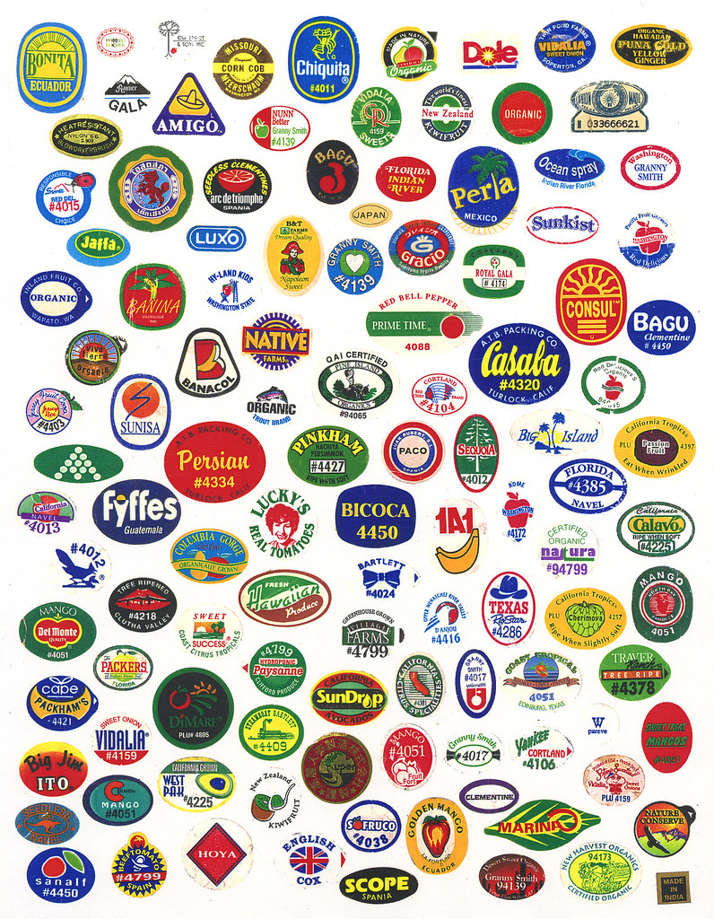 Fruit Decals Collection of fruit stickers from 1997. Alexander Ross