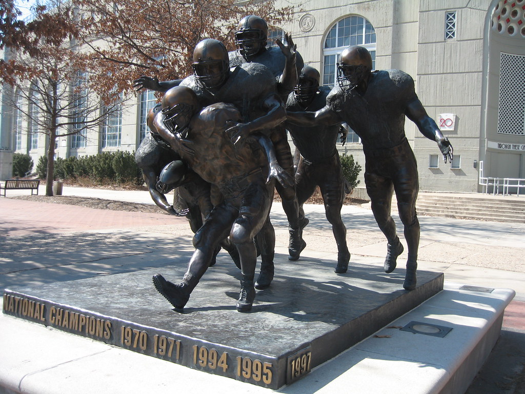 Football statue at UNL's Memorial Stadium On my way to Mor… Flickr