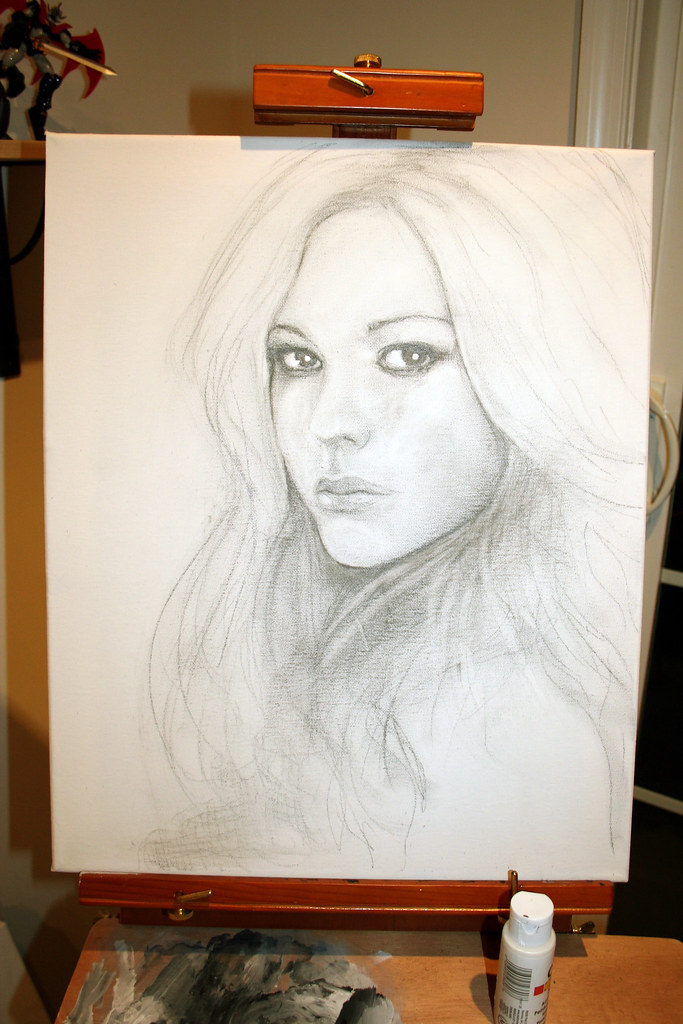 Learning how to paint with Acrylics Part 1 Sketch on Can… Flickr