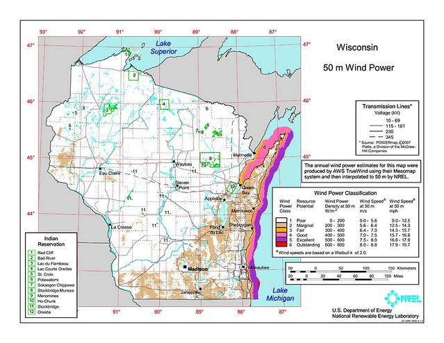 Wisconsin Renewable Wind Energy Resource Potential Map Flickr