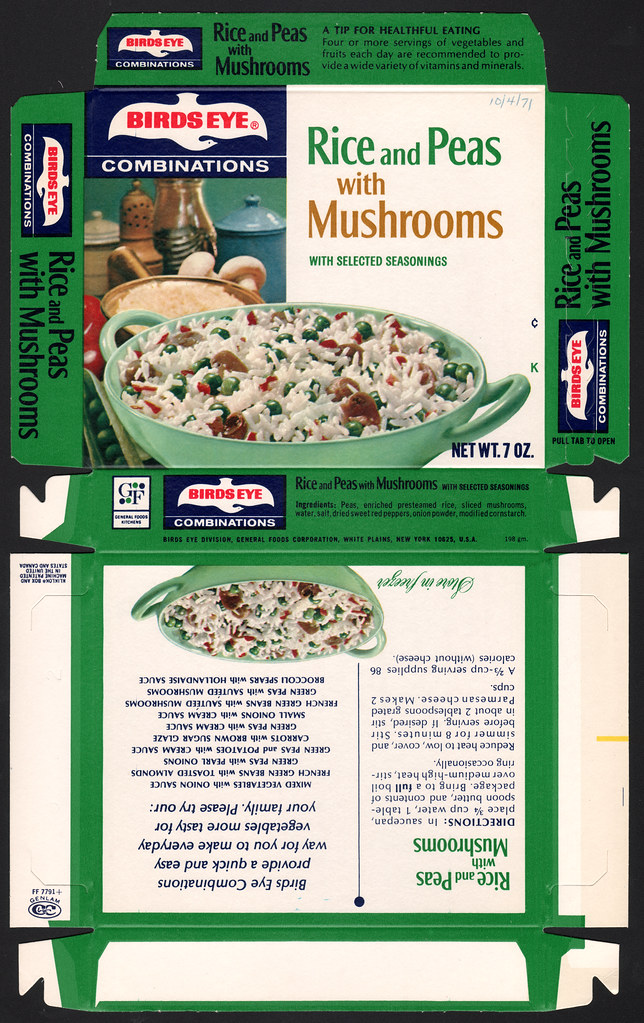 General Foods Birds Eye Combinations Rice and Peas with Mu… Flickr
