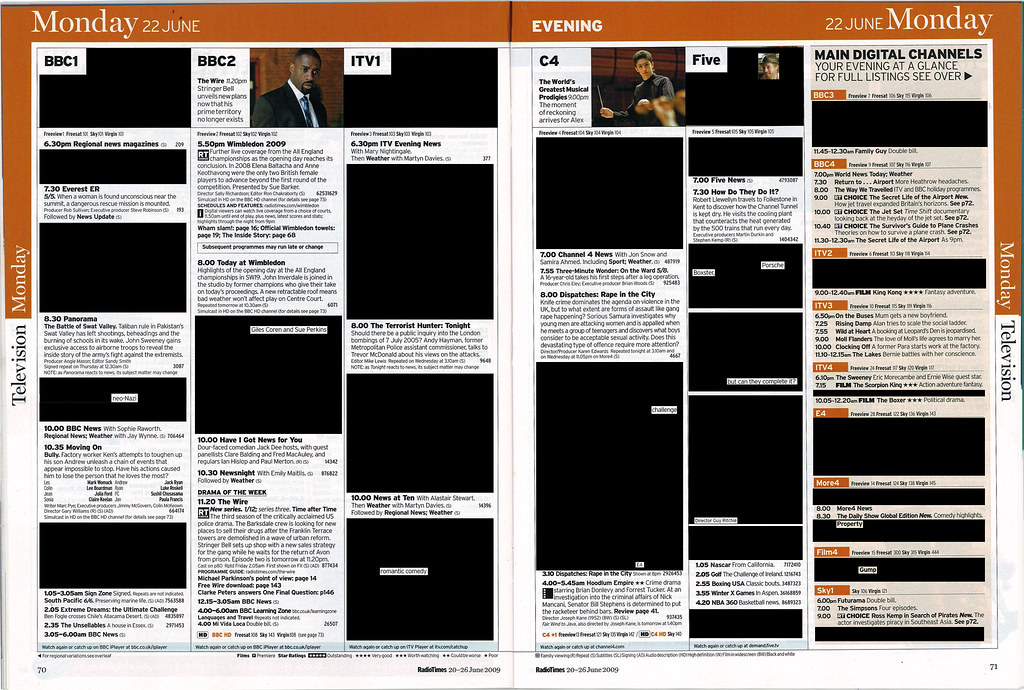 Radio Times 22 June 2009 Some programmes have been redacte… Flickr