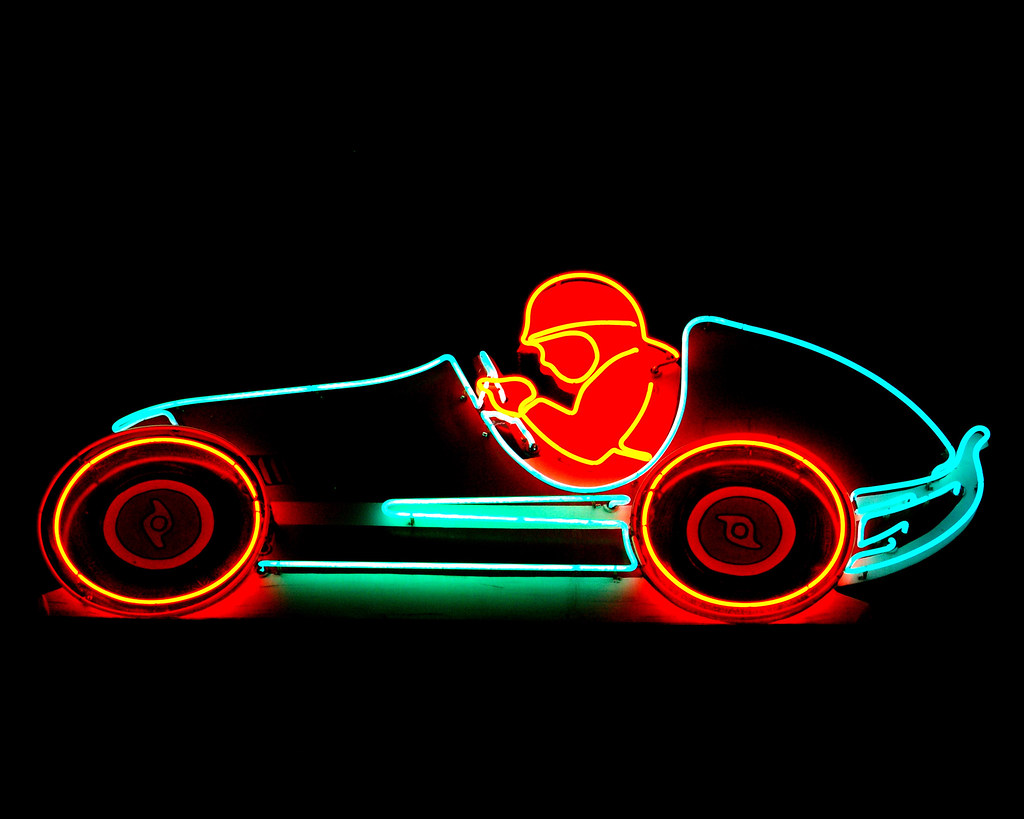Las Vegas Neon Race Car Neon racecar from the Neon Sign Mu… Flickr