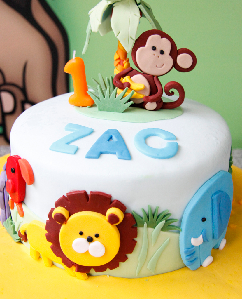 Jungle themed 1st Birthday Cake I made this for my son's 1… Flickr