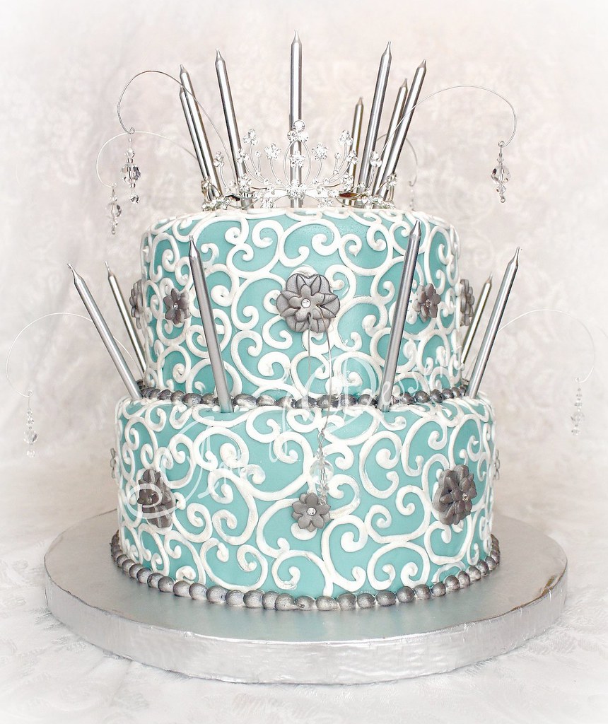 Blue Cake For 18th Birthday "Mademoiselle" aka Kristine's 18th Birthday Cake This is K&hellip; Flickr