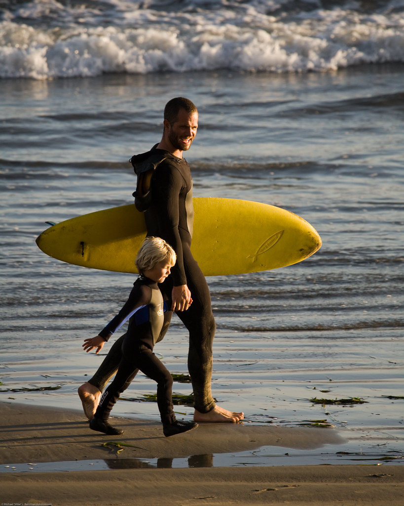 Father and son surf lesson in Morro Bay, CA image by Mic… Flickr