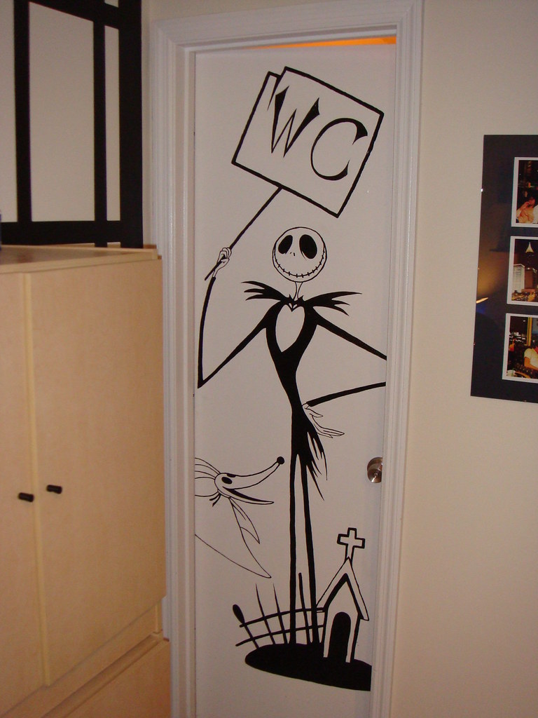 Jack Skellington Bathroom Door Good ol Jack painted on my … Flickr