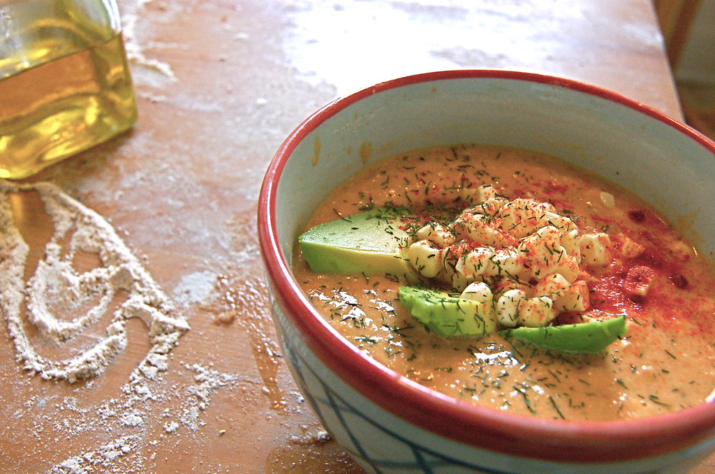 fresh corn gazpacho for the recipe sweetbeetandgreenbean.… Flickr