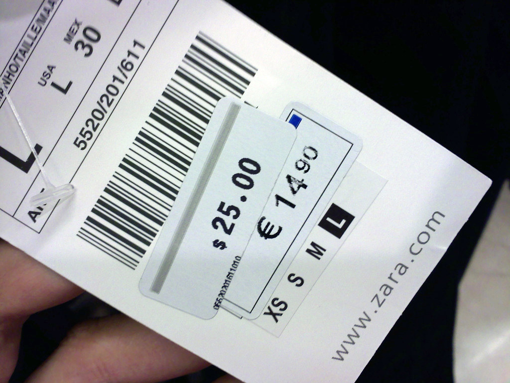 Zara Price Tag You better pay in Euros! Marty McFry Flickr
