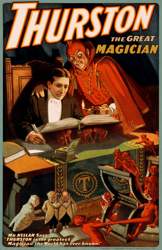 Thurston the great magician, performing arts poster, 1910 Flickr