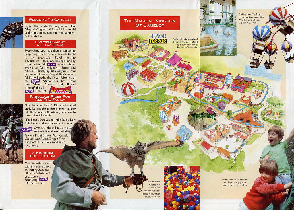 Camelot Theme Park Map Camelot Theme Park map from 1991 trainsandstuff Flickr