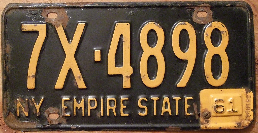 NEW YORK 1961 LICENSE PLATE, 1960 plate with "61" TAB Flickr