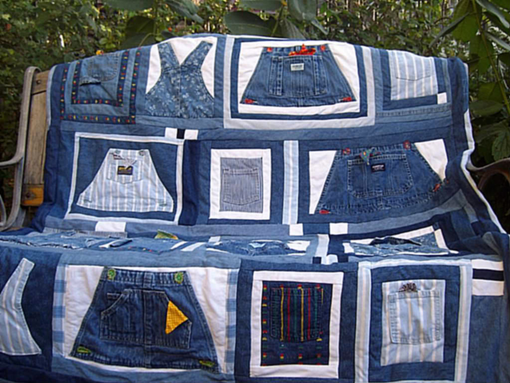 Blue Jean Quilt I made this childsized quilt with a varie… Flickr