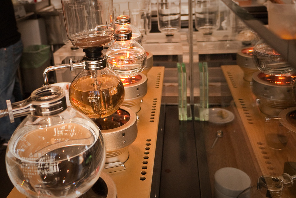 Blue Bottle Siphon Lineup I got chastised for taking this … Flickr