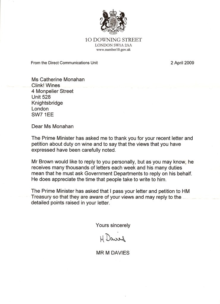 10 DOWNING ST WRITES TO LEBEAST Letter in response to zee … Flickr