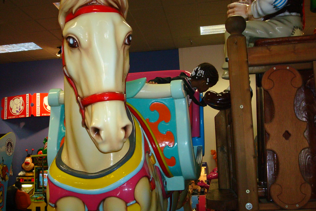 Huge horse at Chuck E Cheese L Humphrey Flickr