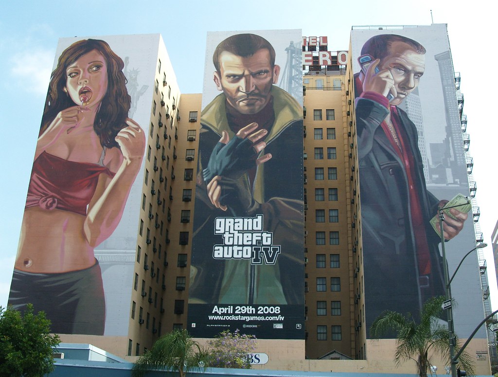 gta iv giant poster This is actually painted onto the wall… Flickr