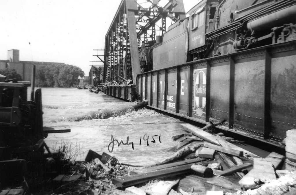 Flood 1951 Topeka Kansas The raging Kansas River pummels