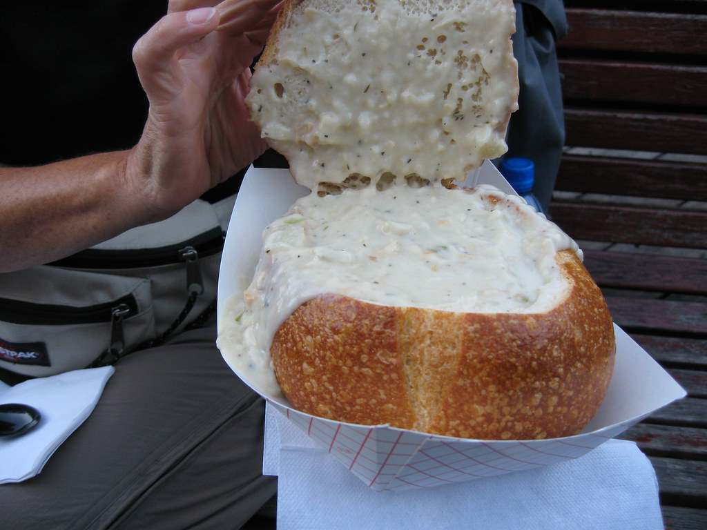 Clam chowder in sourdough bowl Pier 39 / San Francisco Cla… Flickr