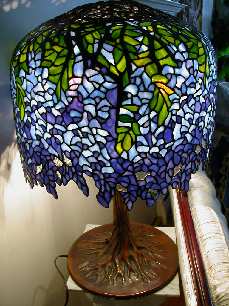SOLD Tiffany Blueviolet Wisteria Stained Glass Lamp Flickr