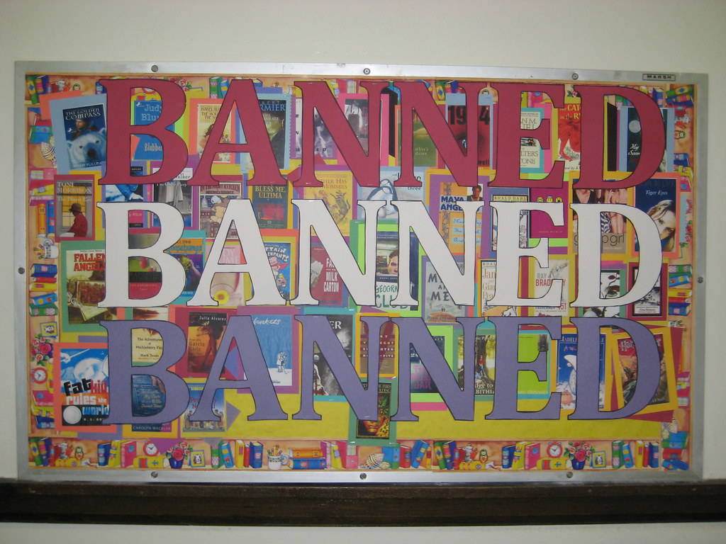 Banned Books Week 2008 Bulletin board in the hall. Book co… Flickr