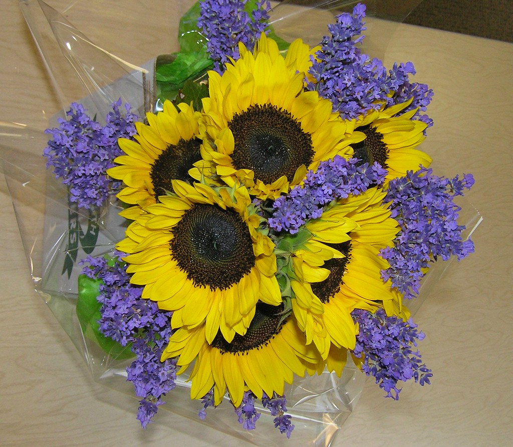 Sunflowers and Lavender Bridesmaid's Bouquet This bouquet … Flickr