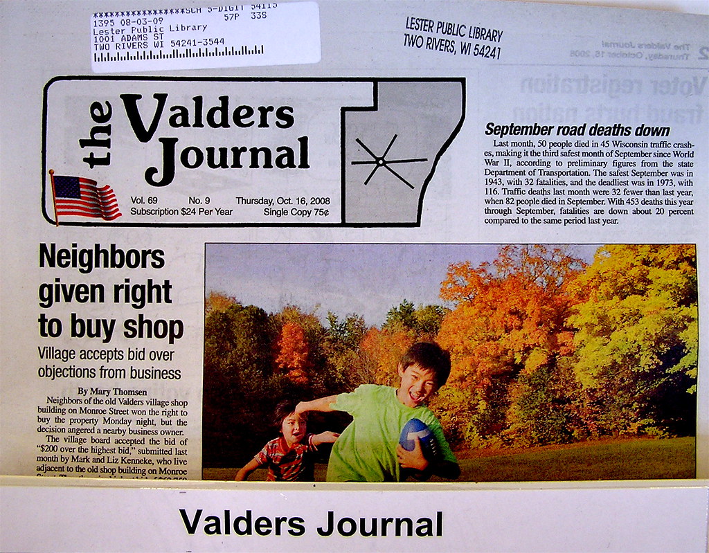 Valders Journal Newspaper subscriptions at the Lester Publ… Flickr