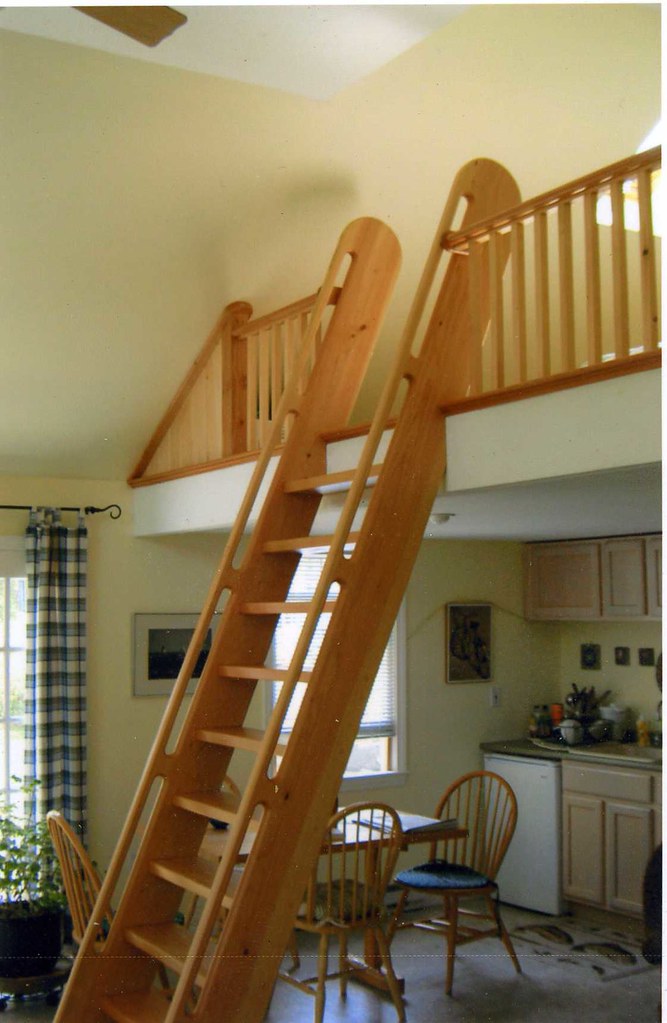 Loft ladder and railing Fir "ship's ladder ". Flickr