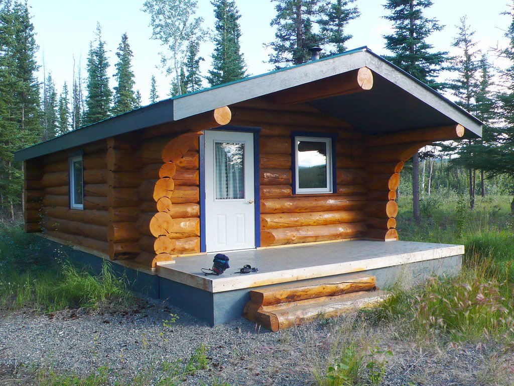 Yukon log cabin Log cabin fully finished inside with couch… Flickr