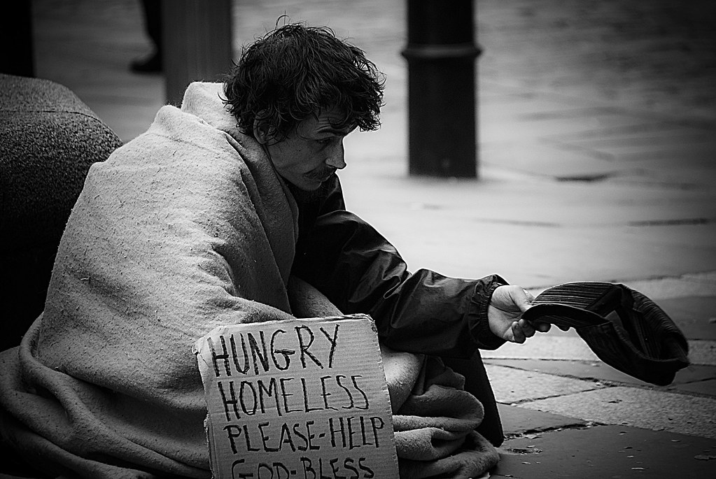 Street Beggar A street beggar near the London Bridge. Sotos. Flickr