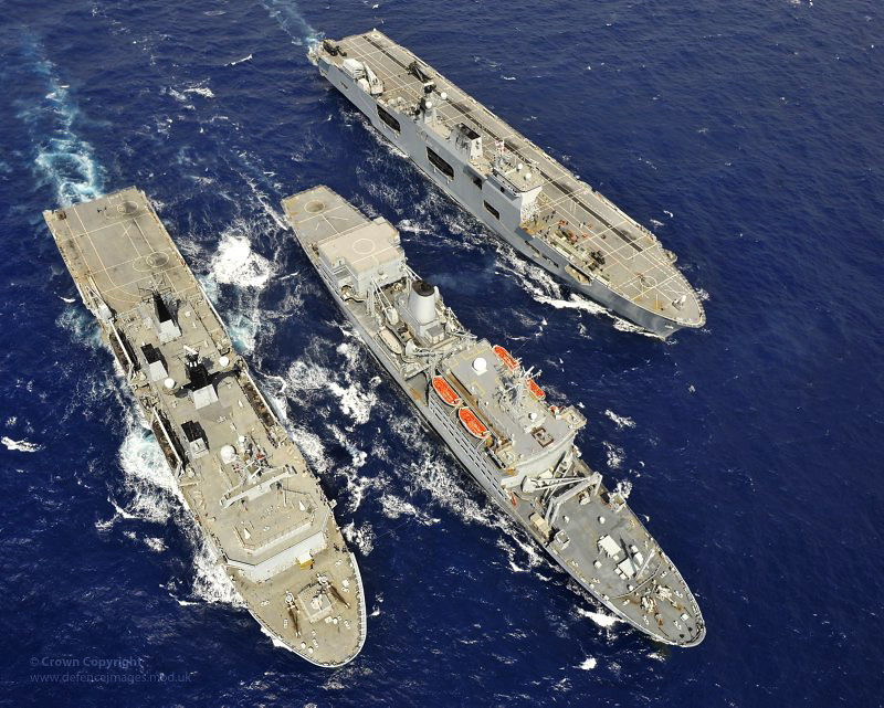 HMS Albion, RFA Fort Rosalie and HMS Ocean Conduct a Reple… Flickr