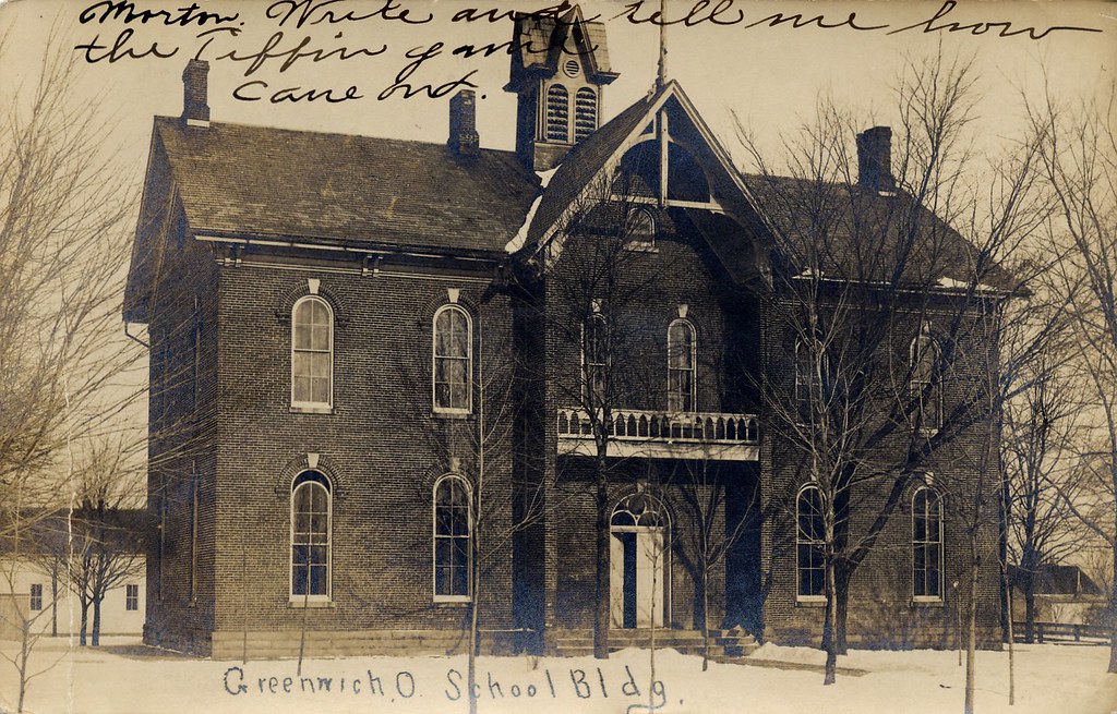 OH Greenwich School Bldg Real photo postcard of school b… Flickr