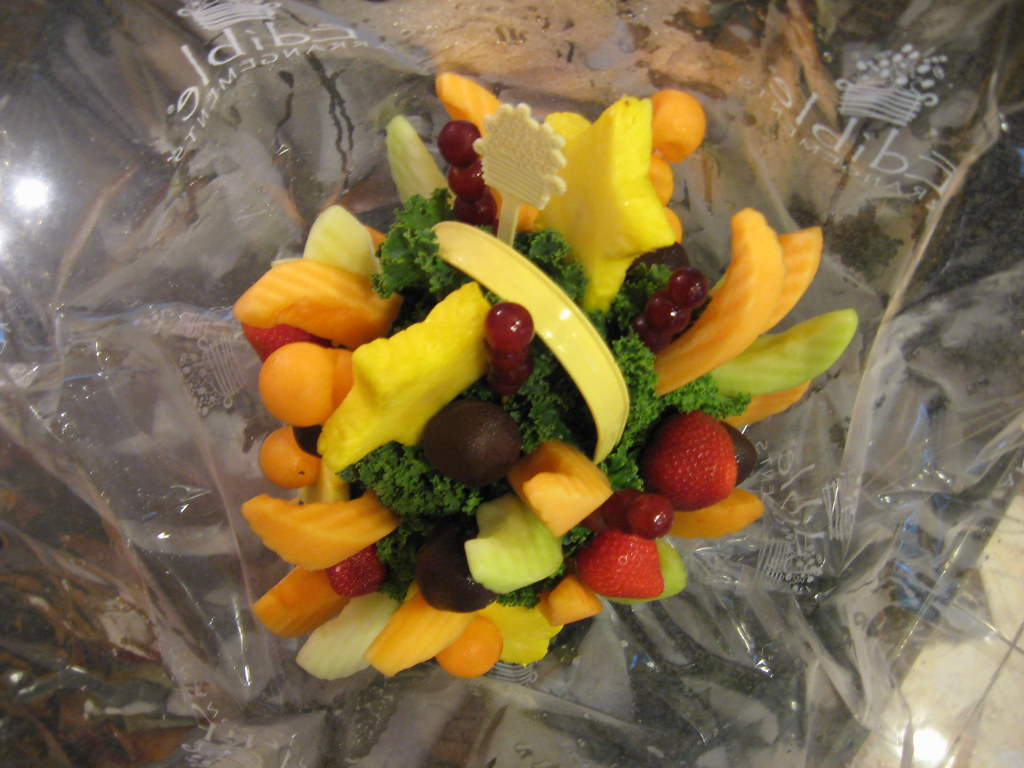 Anniversary bouquet A very tasty fruit bouquet sent by my … Flickr