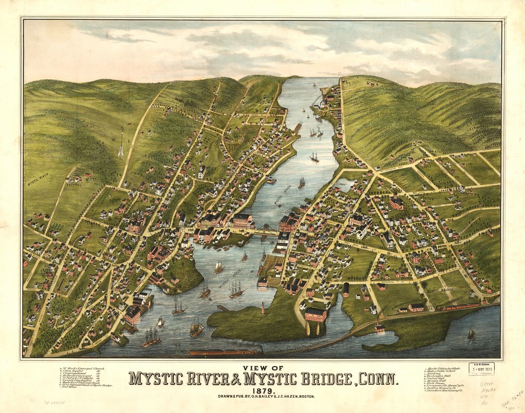 View of Mystic River & Mystic Bridge, Conn. 1879. Full Qua… Flickr